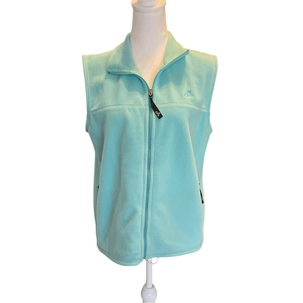 Eastern Mountain Sports EMS Fleece Vest Zip Up Womens Size Medium Turquoise